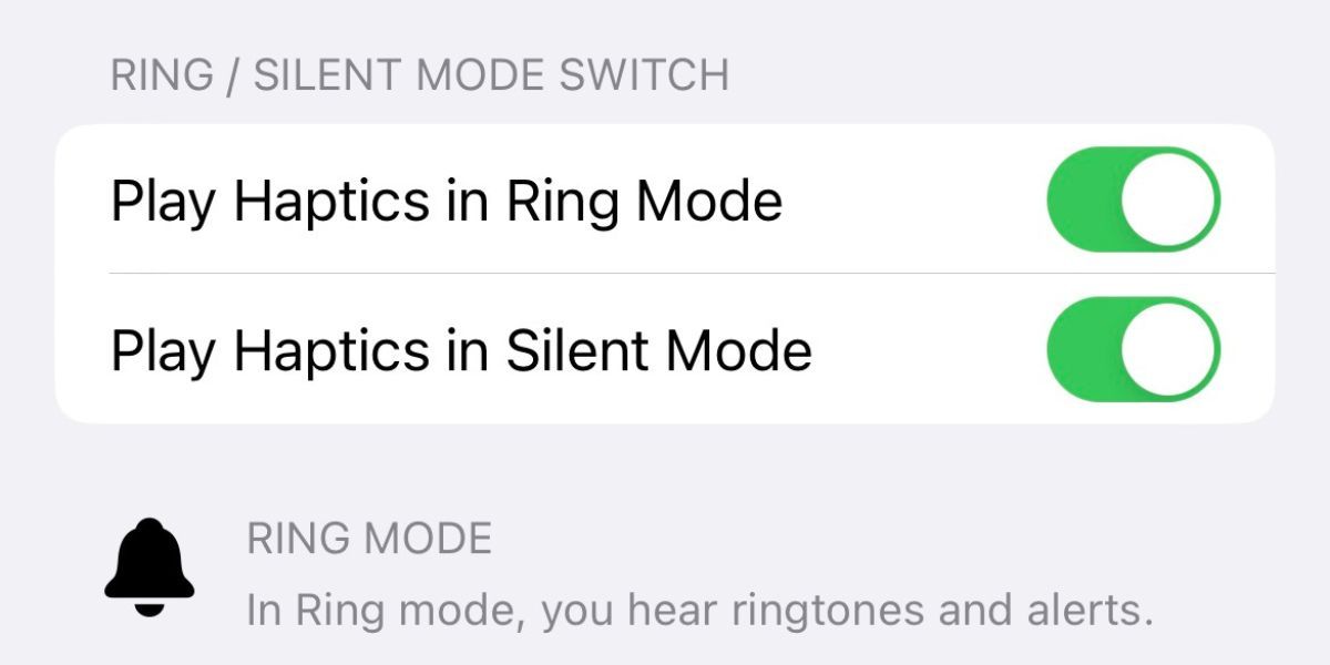 play haptics for ring and silent mode