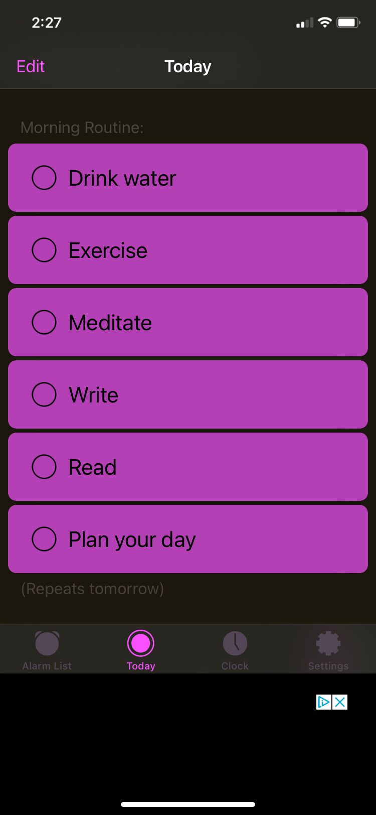 Mathe Alarm Clock app daily routine