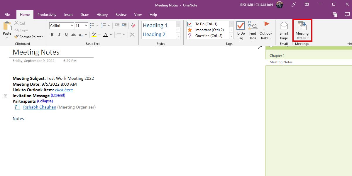 Meeting Notes In OneNote