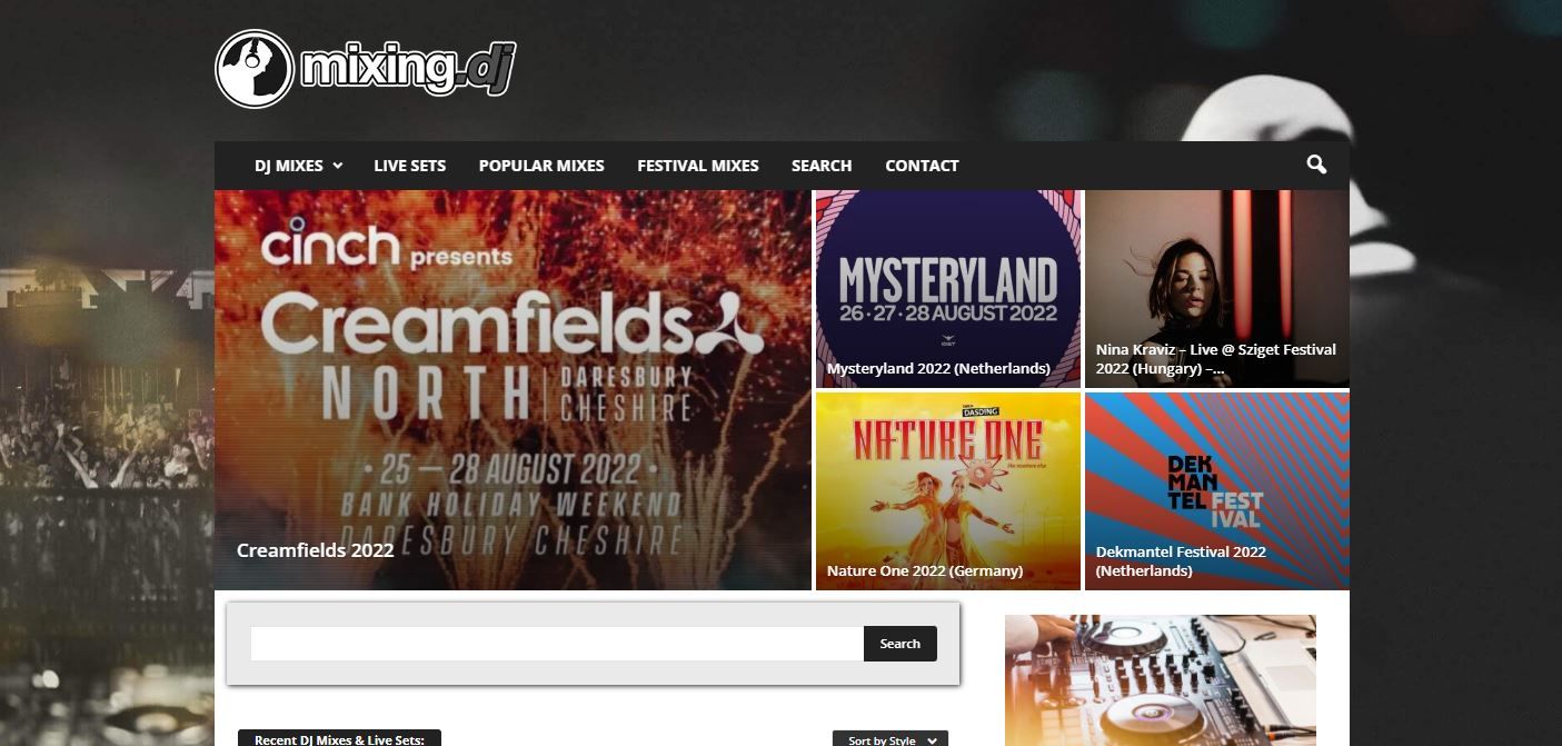 Screenshot of Mixing DJ s Landing Page