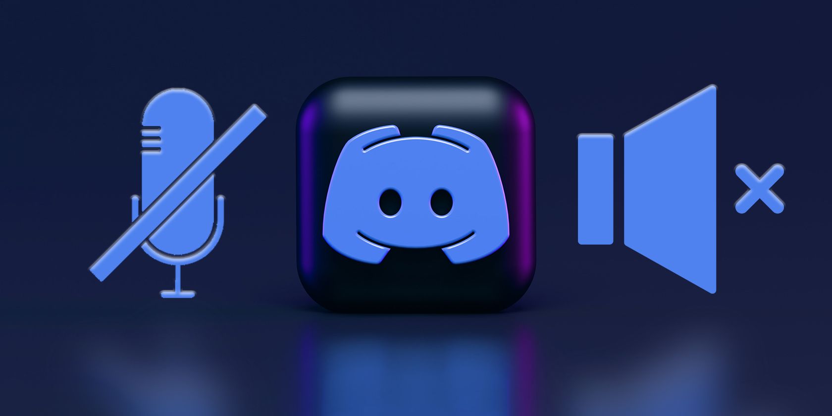 Mute and silent icons beside the Discord logo