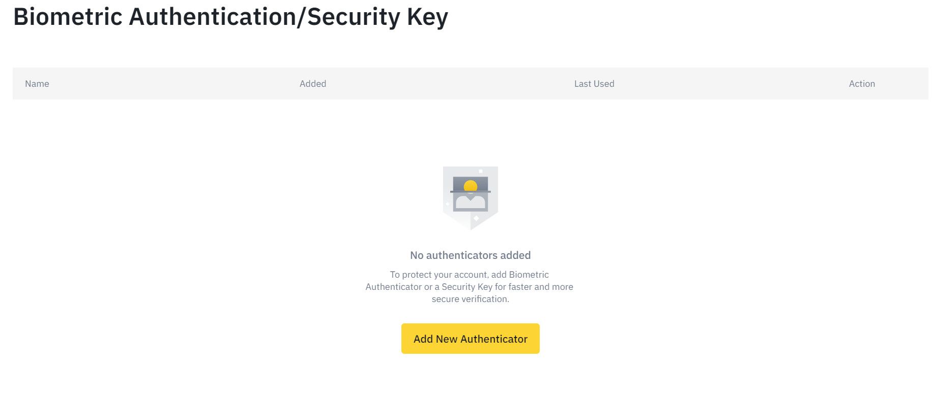 New authentication-security key section