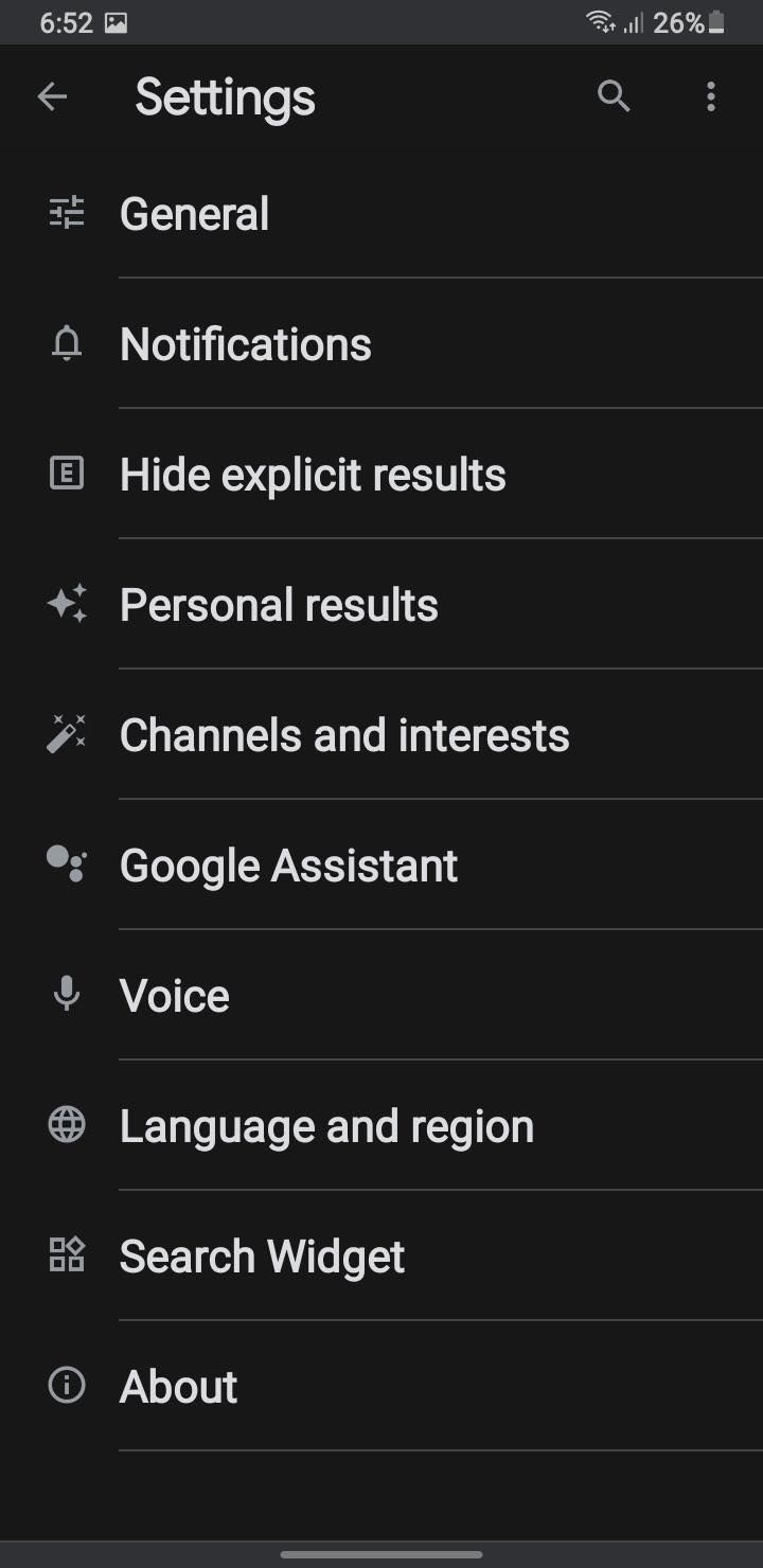 Opening Voice Option by Clicking on Search Assistant and Voice Option in Settings for Google Apps