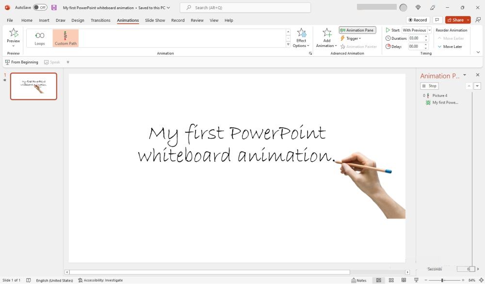 PowerPoint whiteboard animation coming to a fullstop