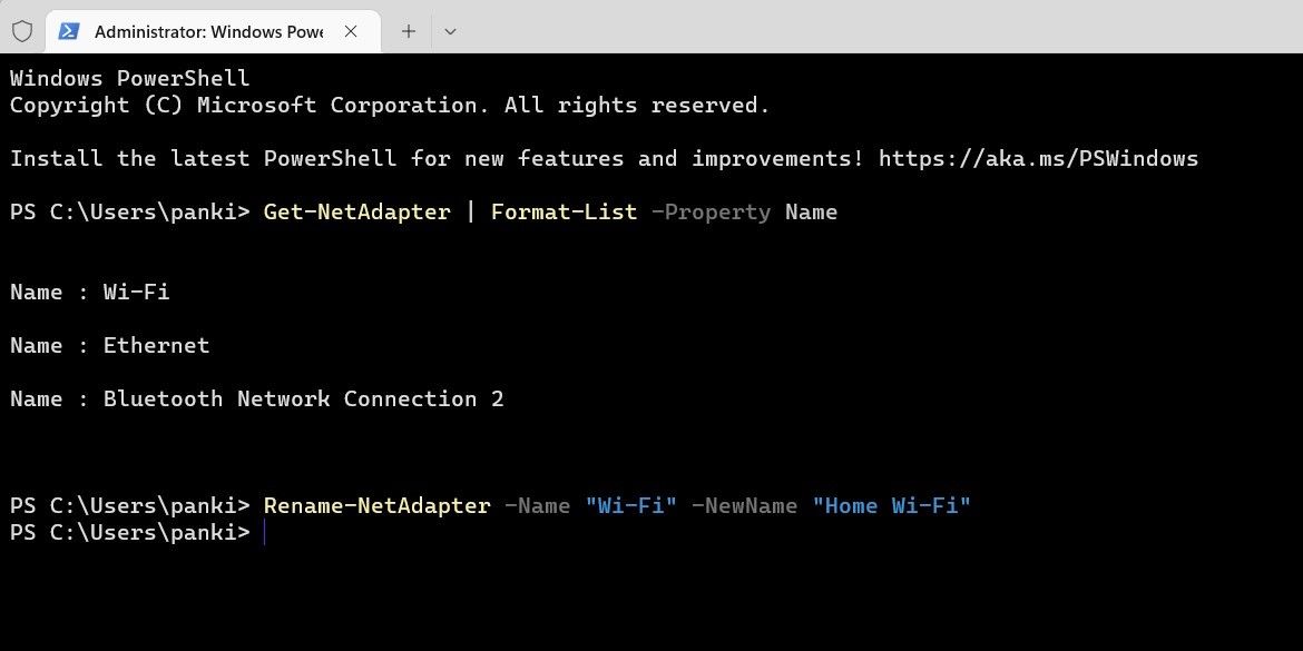 Rename Network Adapter Using Windows PowerShell