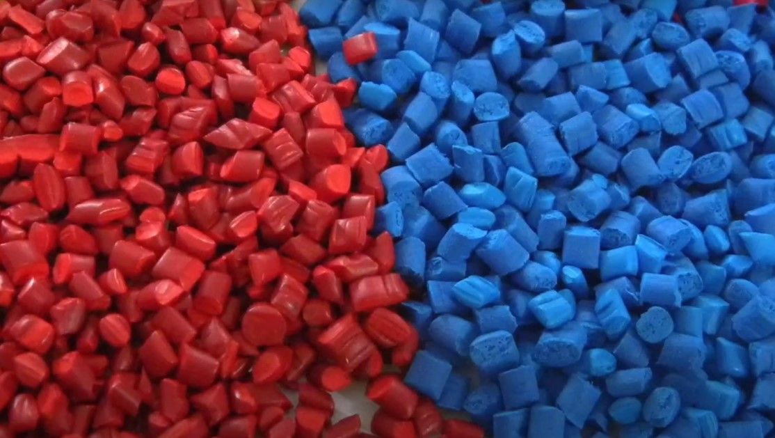 Plastics before being melted