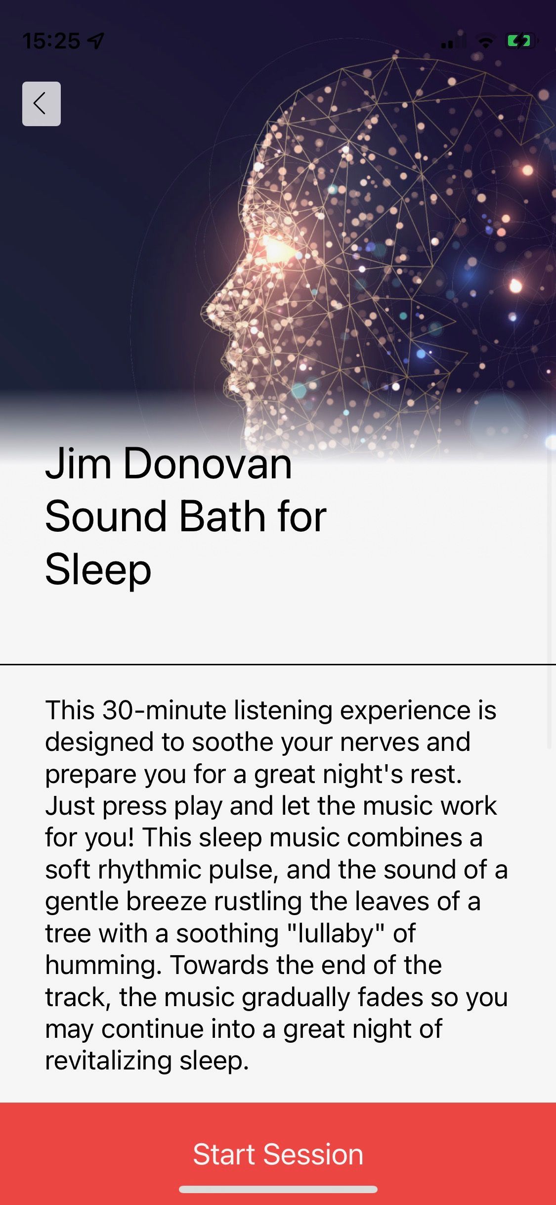 Screenshot from Jillian Michaels app showing Jim Donovan sleep aid