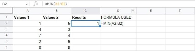 Using the MIN Function instead of SMALL