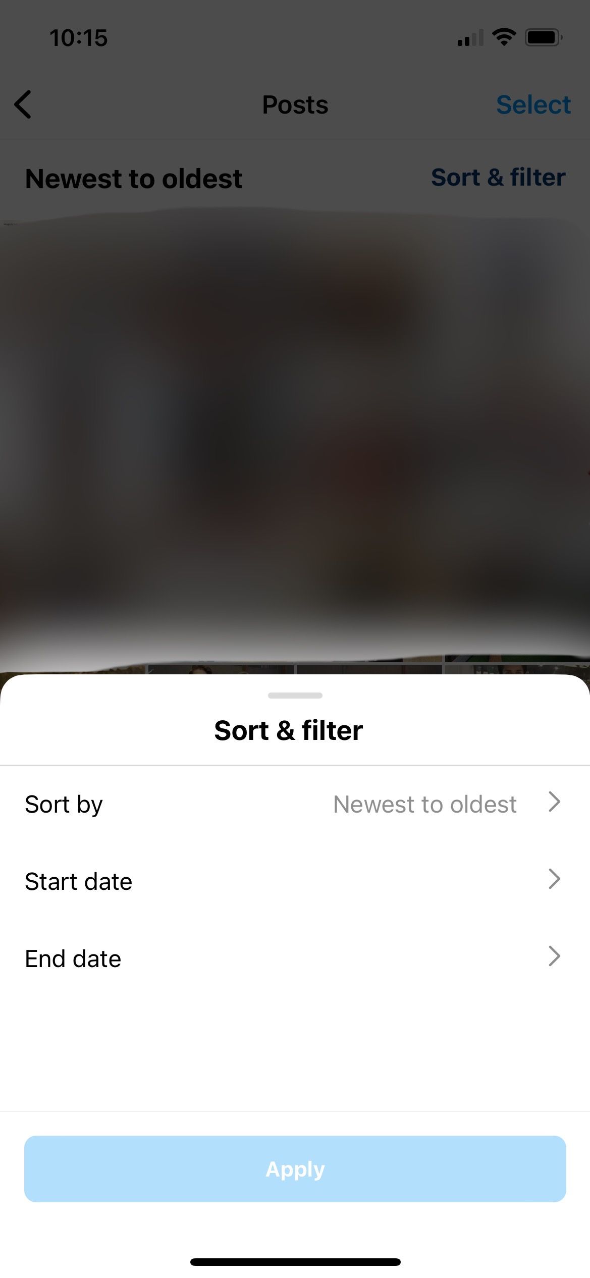 Sort and filter posts