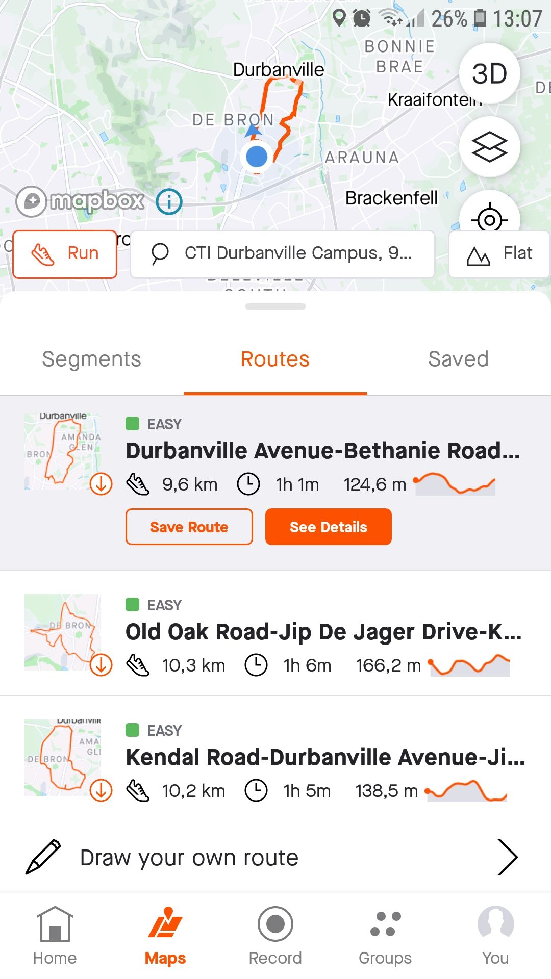 Strava fitness tracking mobile app maps