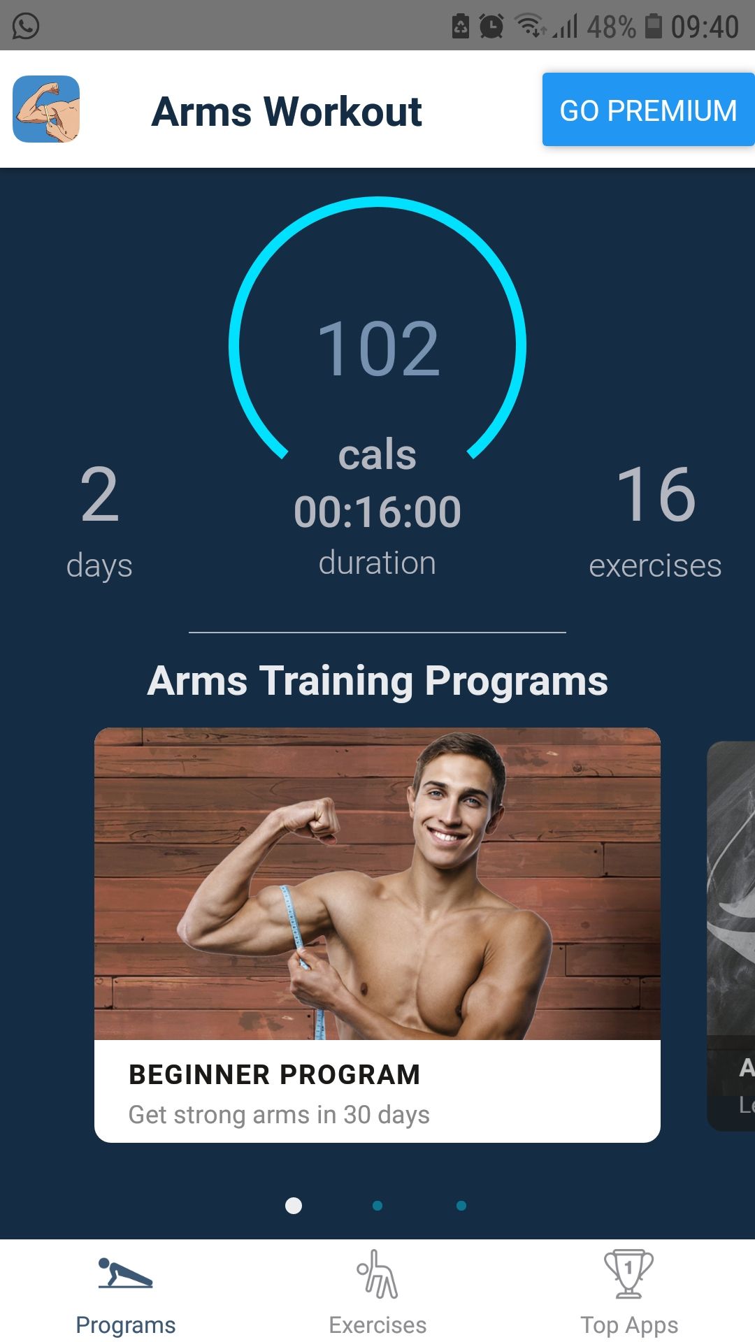 Strong Arms In 30 Days mobile workout app