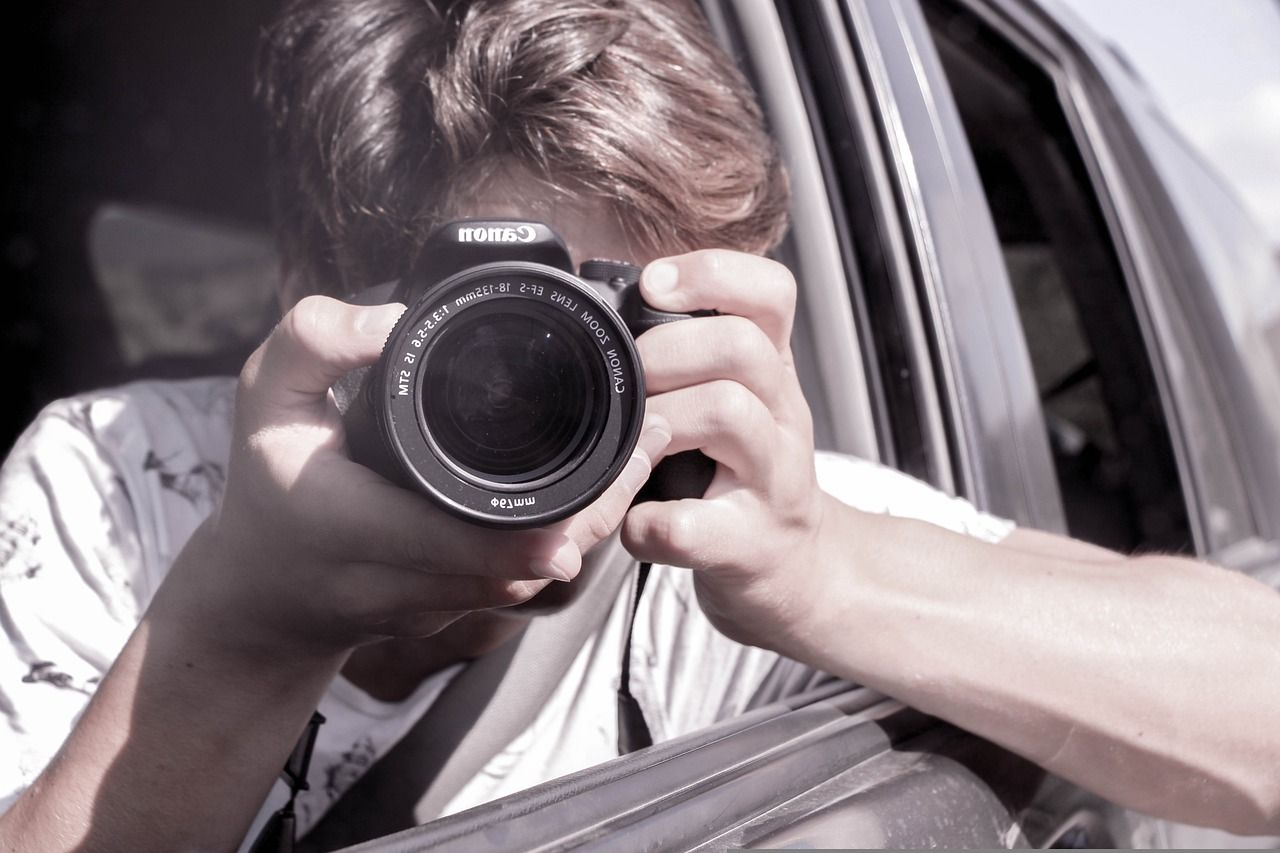 Taking photo from car