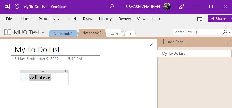 To-Do List In OneNote