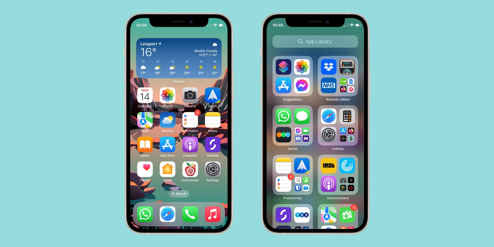 Two-Page Home Screen layout