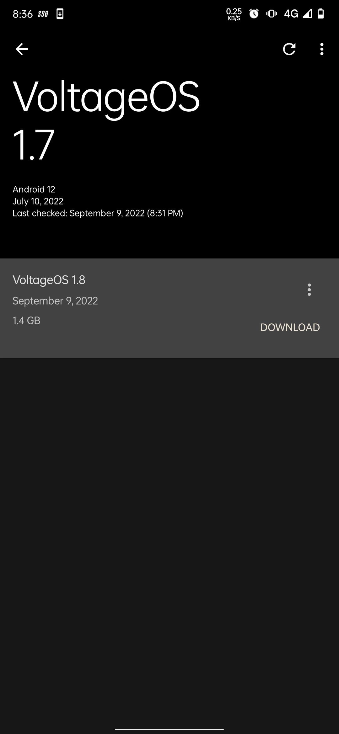 Update showing in the updater