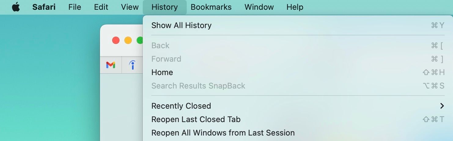 Using Safari History on Mac