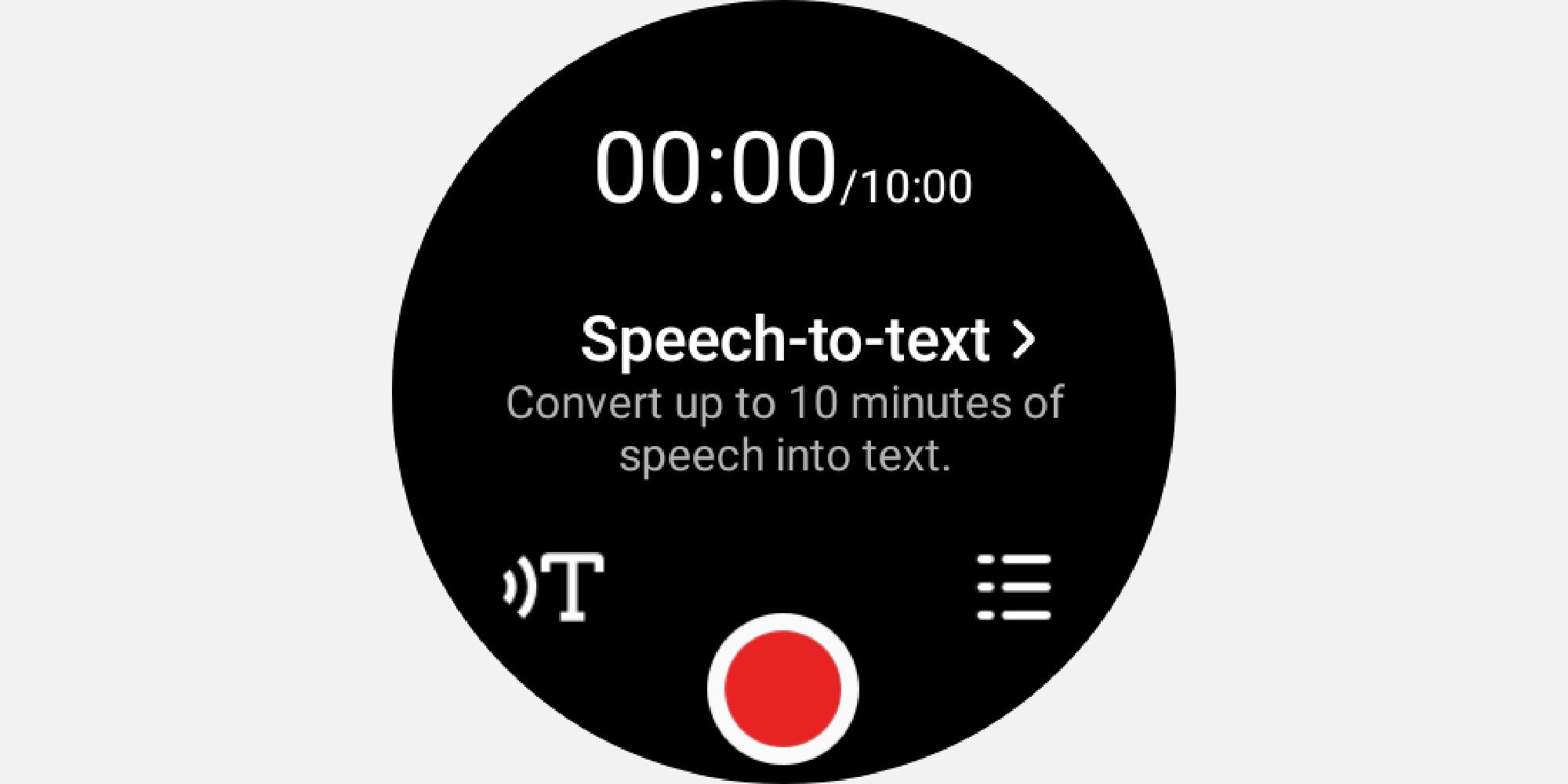 Samsung Voice recorder app on smartwatch