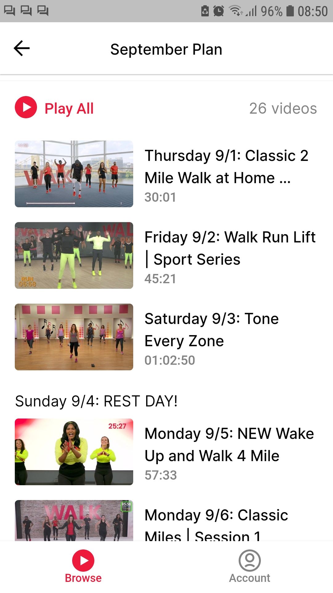 Walk At Home mobile workout app exercise plan