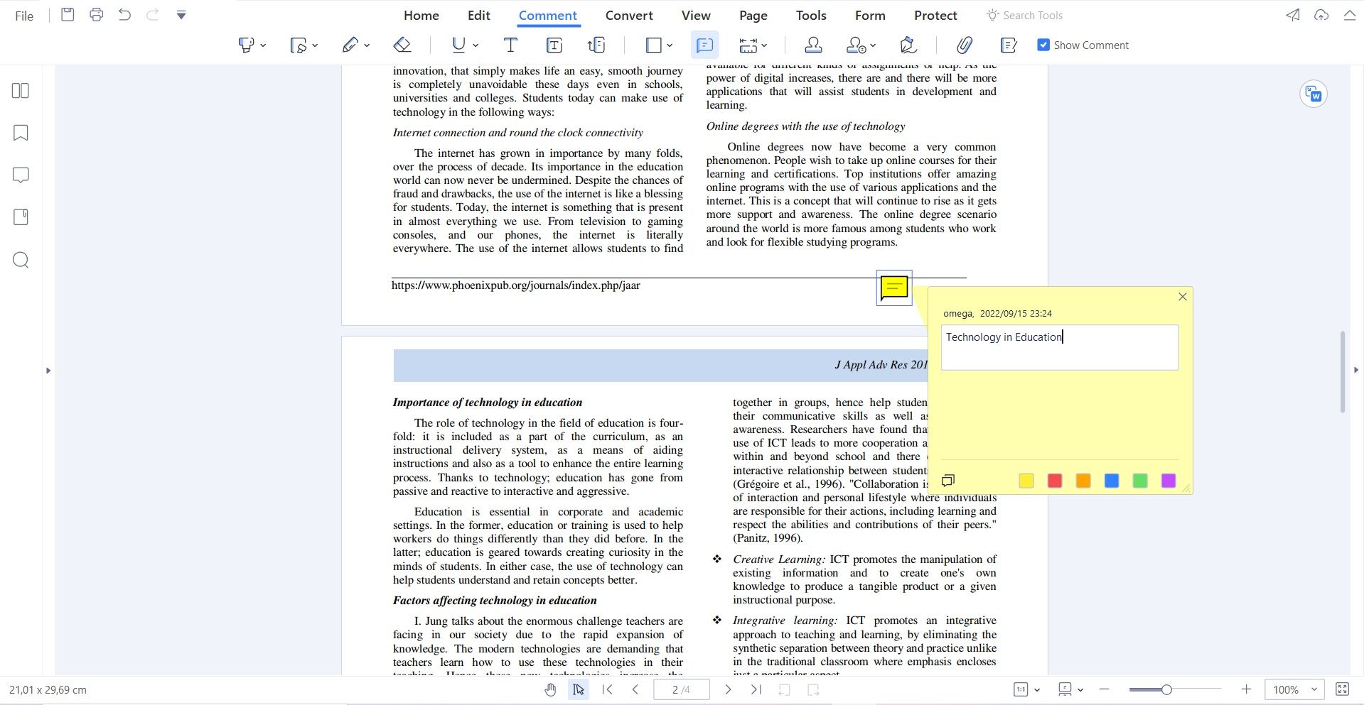 how to see presentation notes in pdf