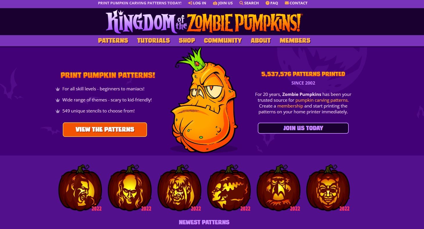 Zombie Pumpkins homepage