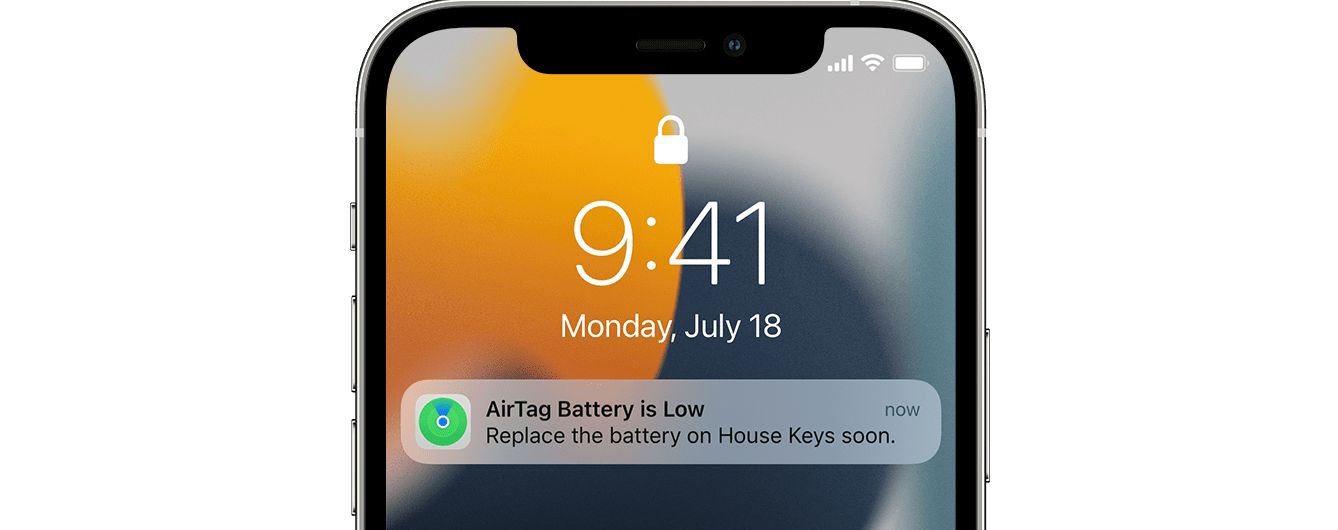 airtag battery low notification