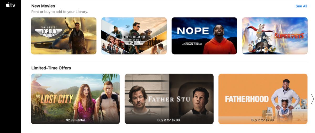 Apple TV new release movies