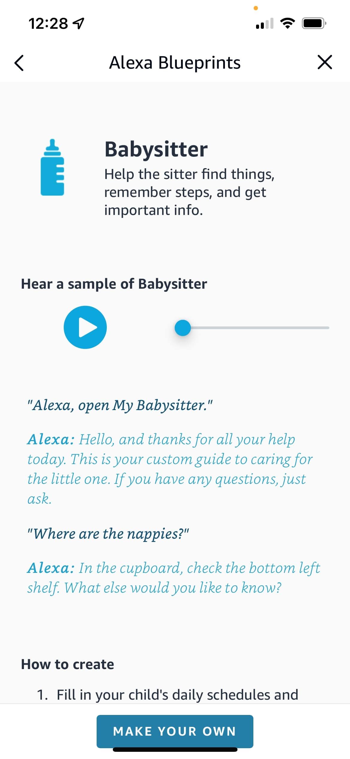 Babysitter Blueprint main page