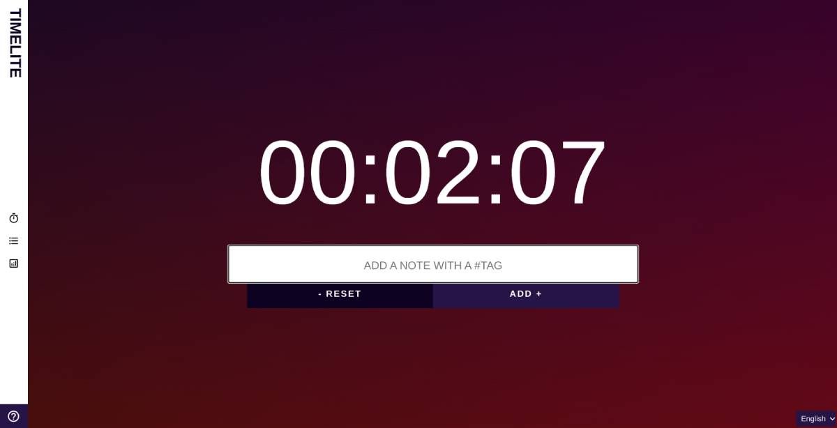 Timelite is a simple and minimalist time tracker which is always ticking till you write an activity to save it as a log