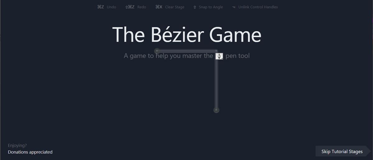 Bezier game for Photoshop pen tool practice