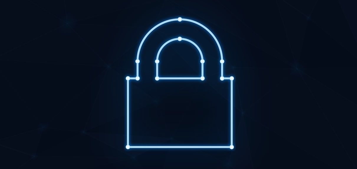 blue digital lock graphic
