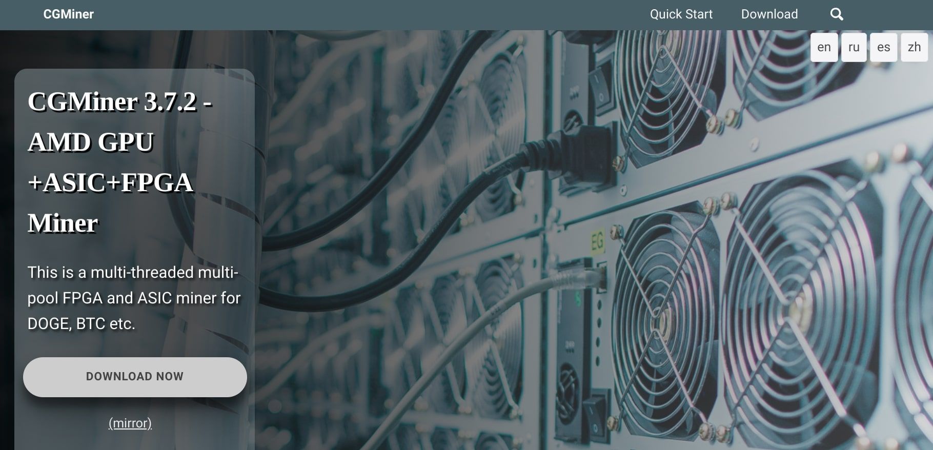 cg miner website homepage screenshot