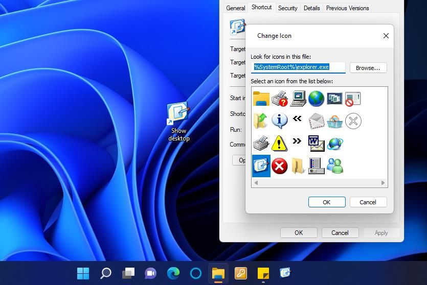 Windows XP's Show desktop icon 