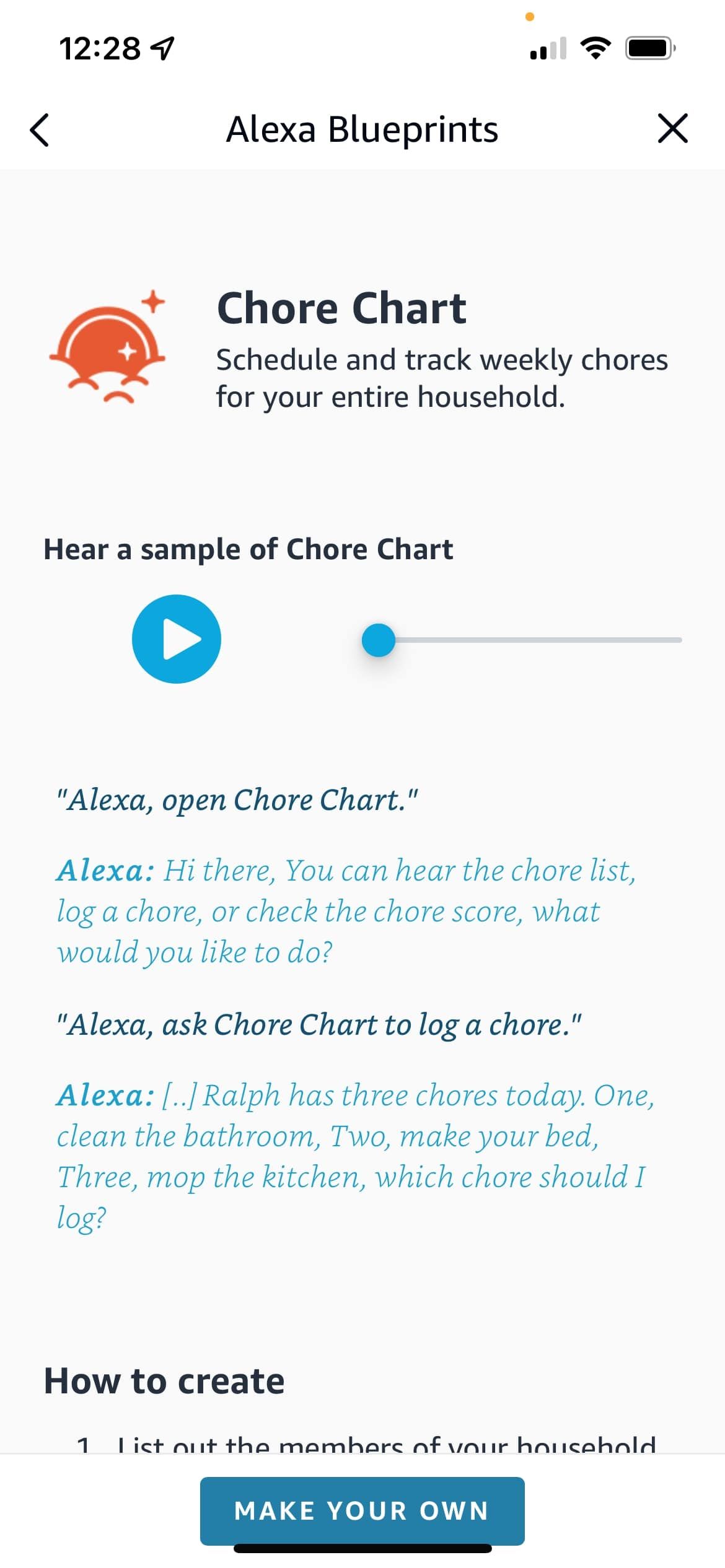 Chore Chart Blueprint main page