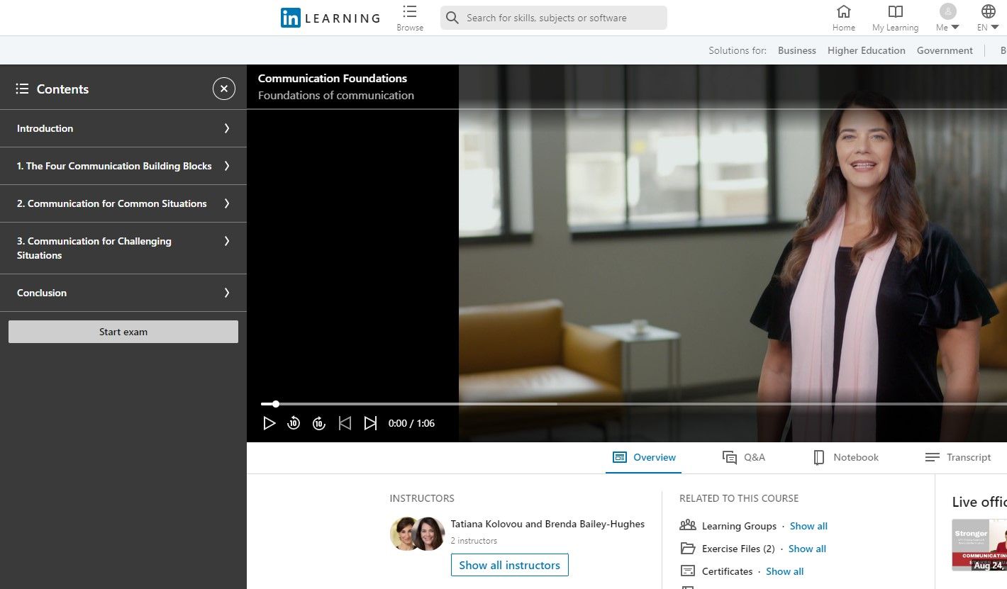 communication foundations linkedin learning course