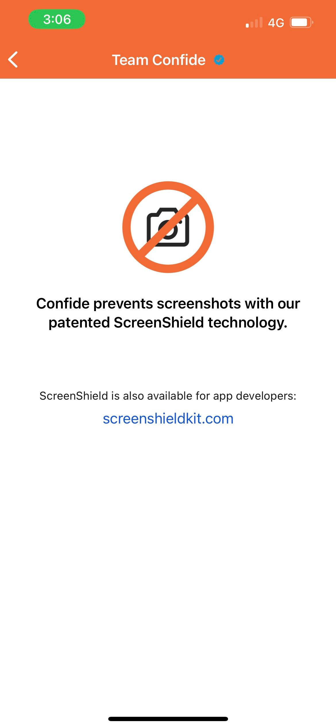 confide anti-screenshot technology 