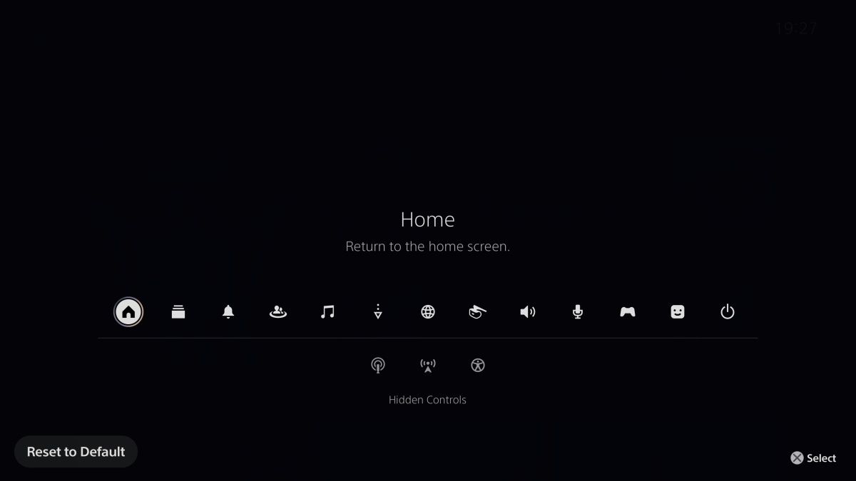 Screenshot showing how to customize the PS5's control center