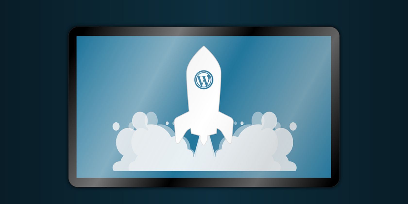 wordpress logo on a screen