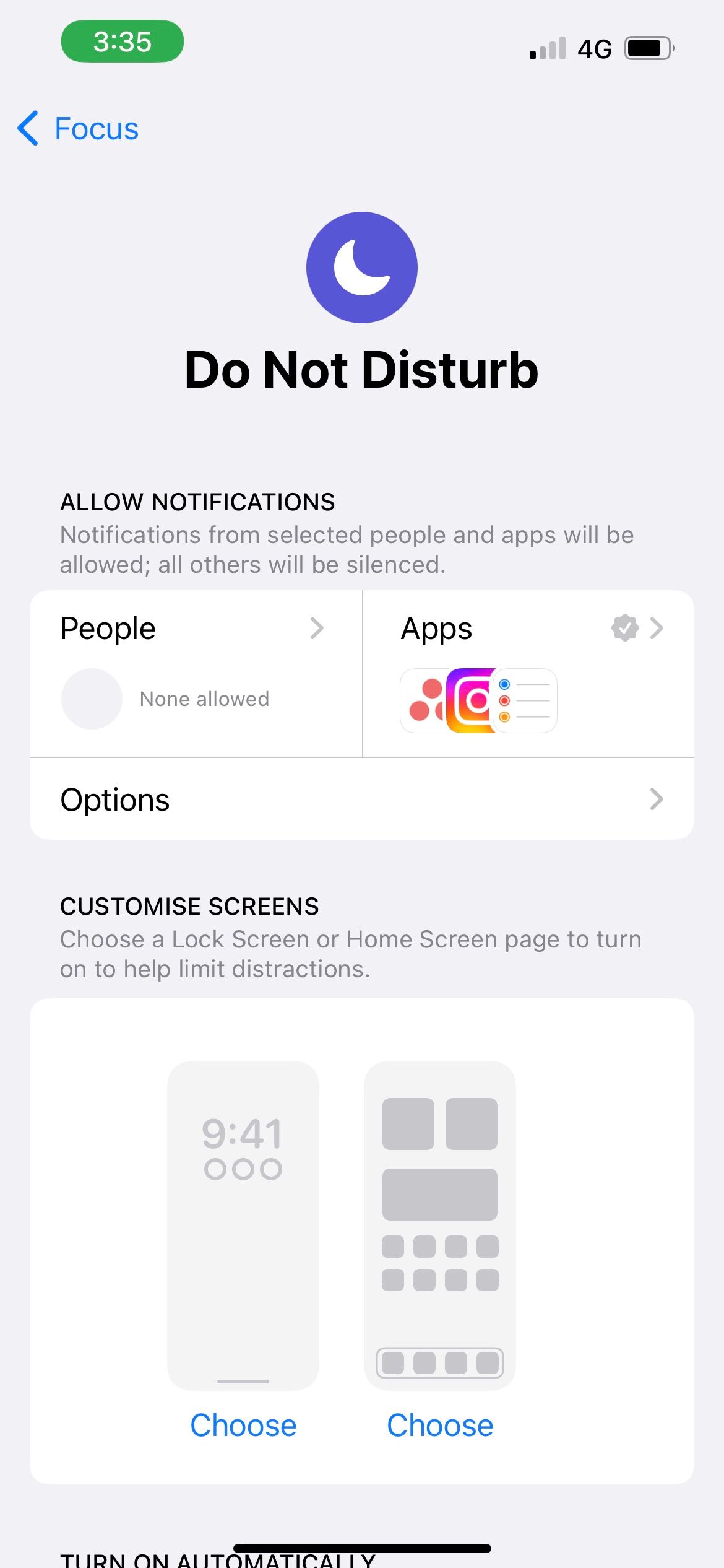 do not disturb settings on iphone