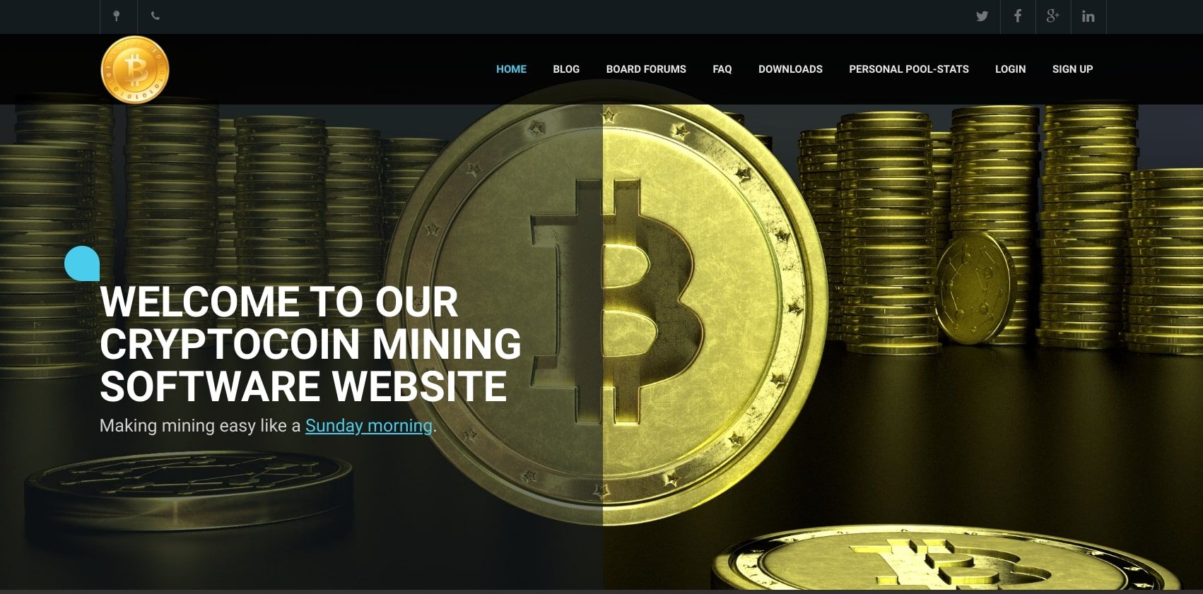 easyminer website homepage screenshot