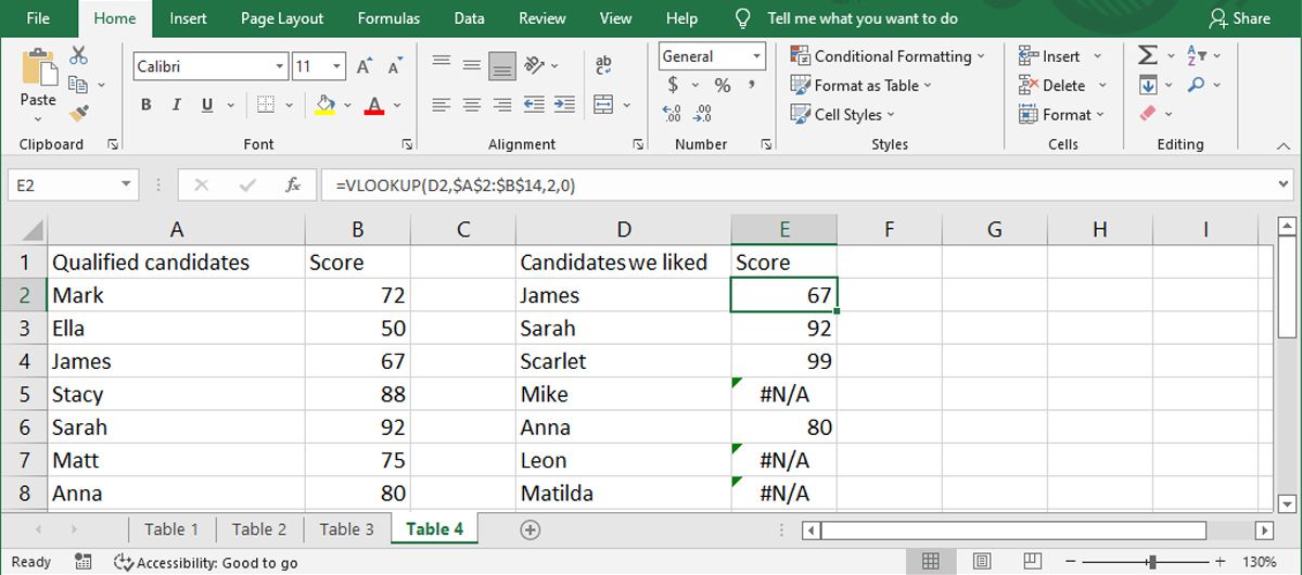 Bandingkan dan ekstrak data di Excel