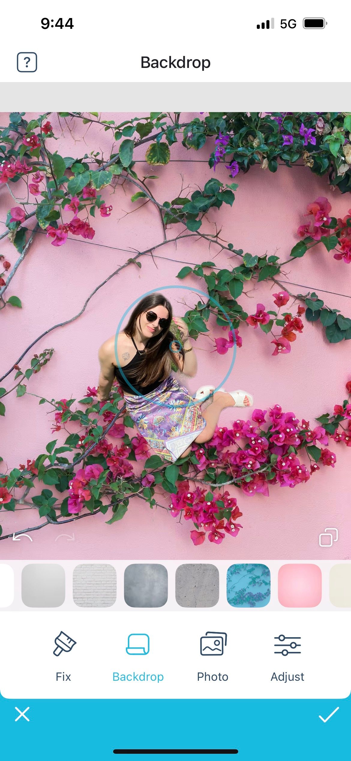 facetune backdrop tool flowers