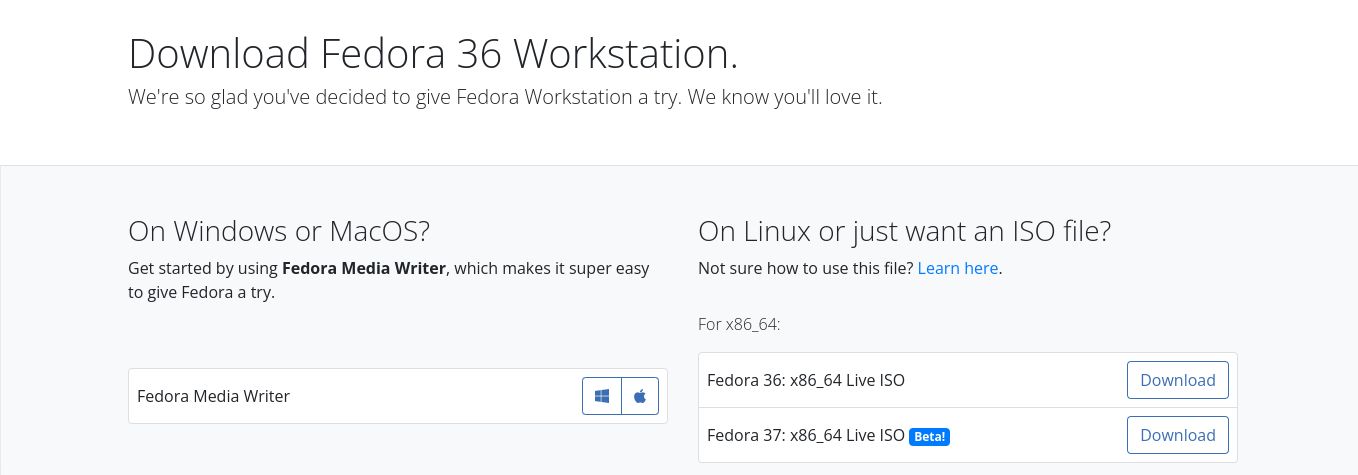 Fedora 37 beta download
