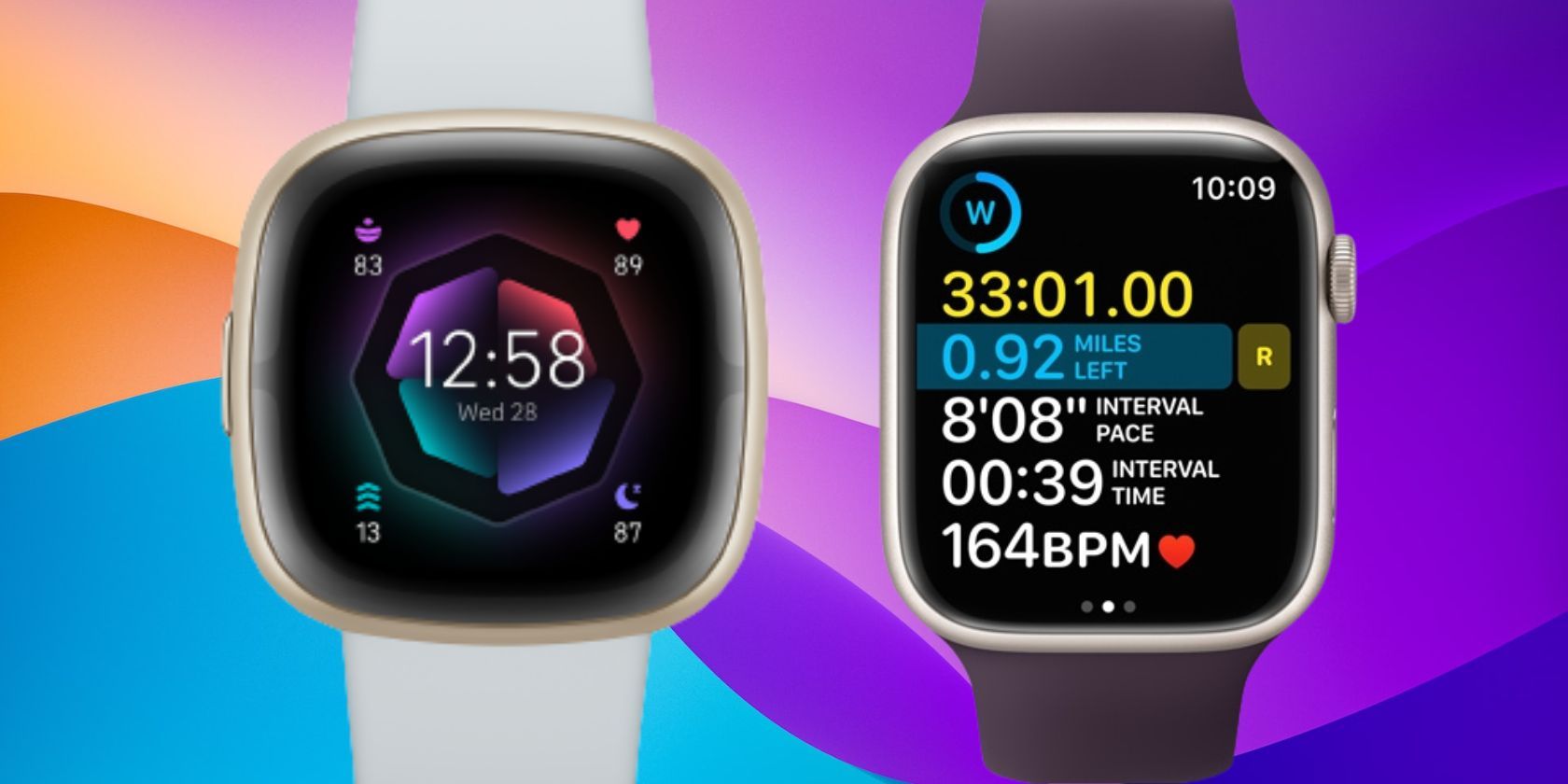 Fitbit Sense 2 alongside Apple Watch Series 8