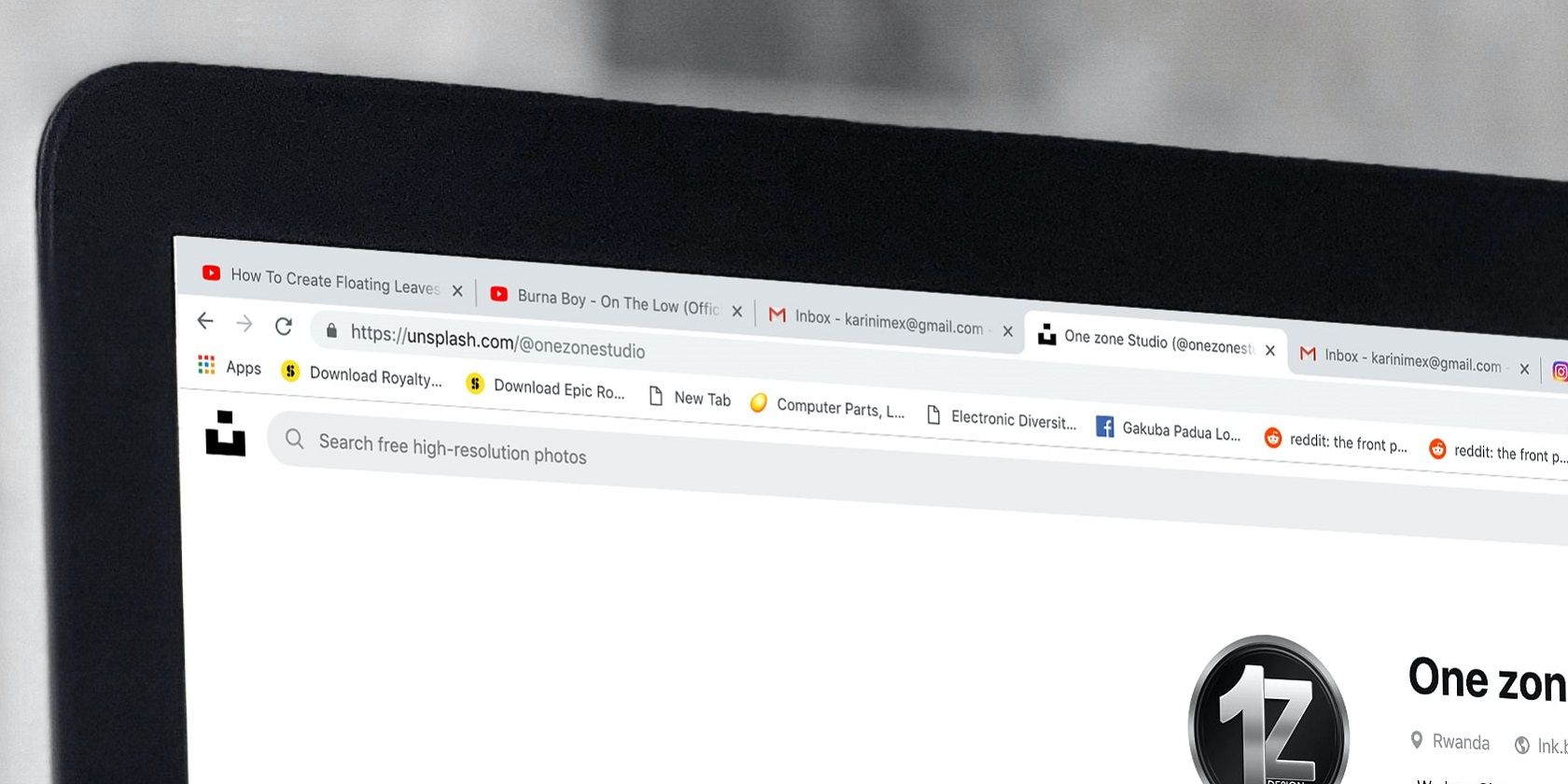 Page tabs open in Google Chrome