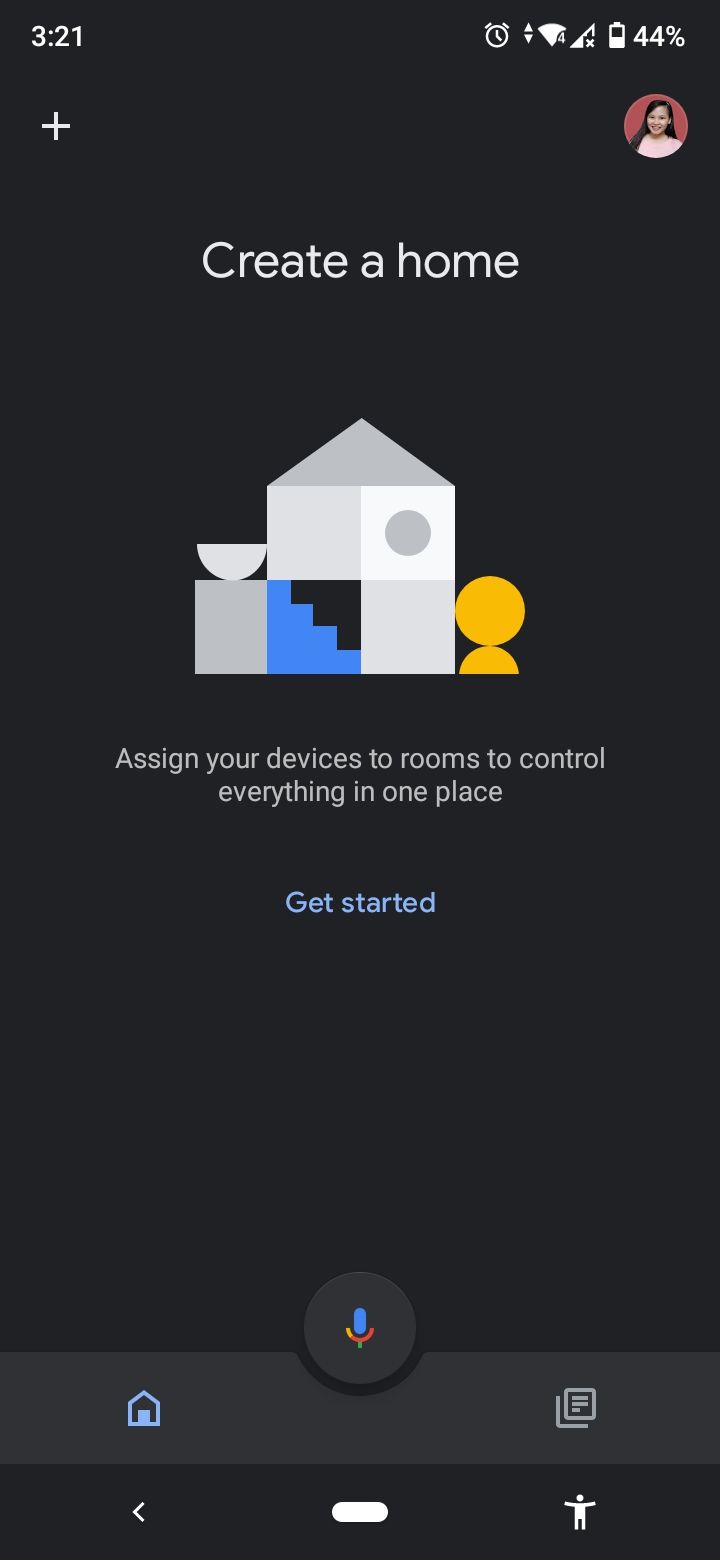 google home app home screen