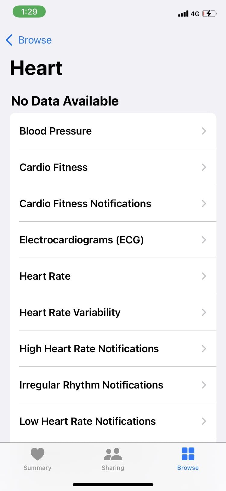 heart tracking Apple Health app