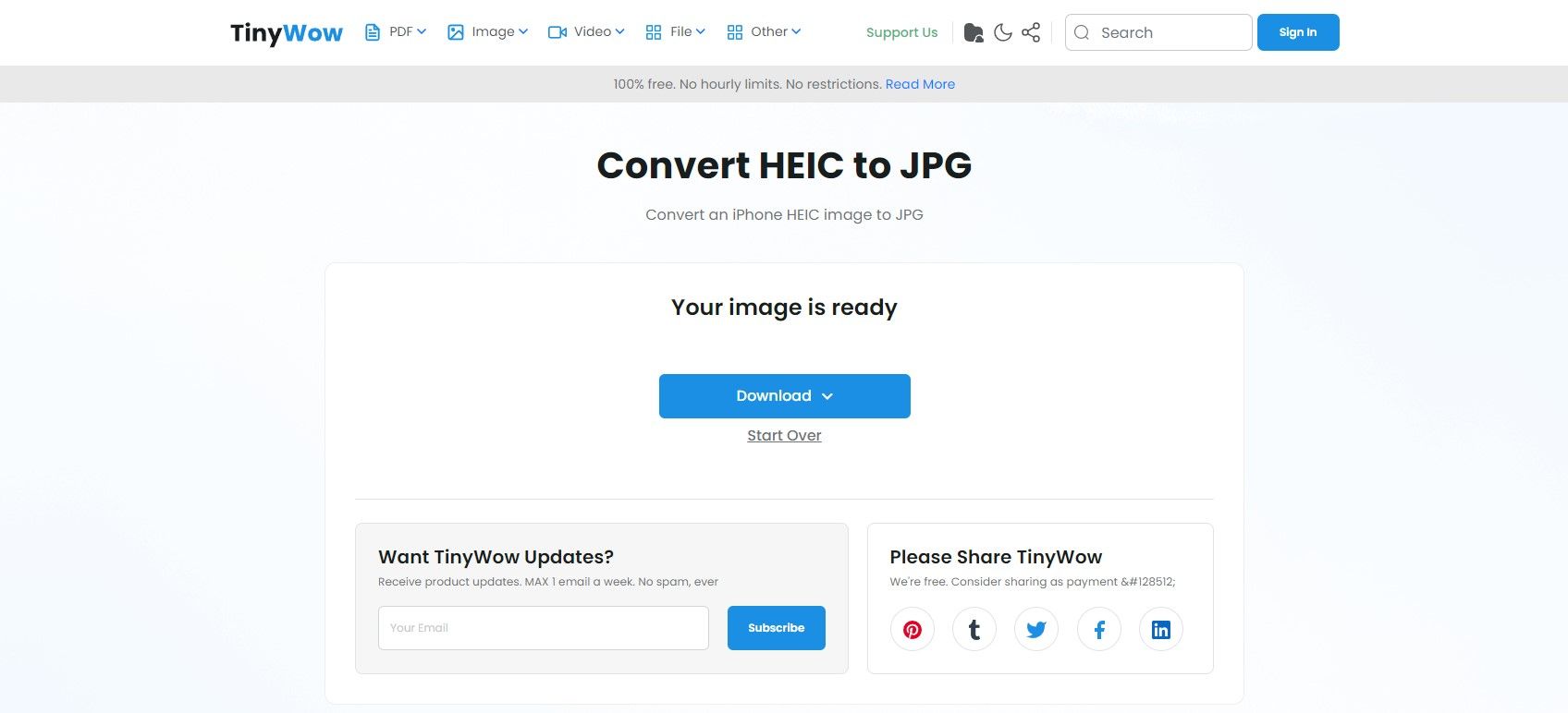 tinywow heic to jpg file download