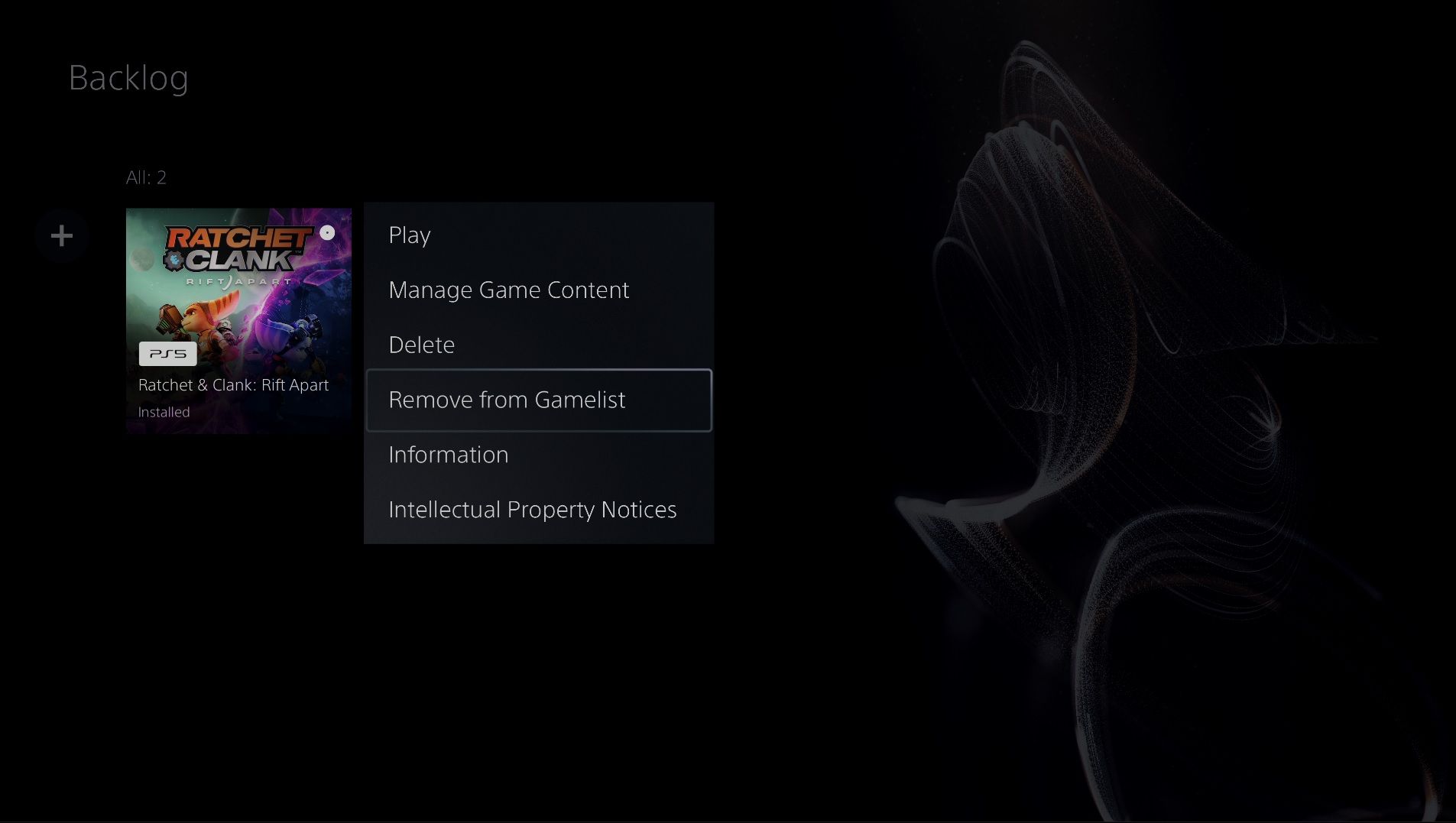 how to add or remove games from your gameslist ps5 menu