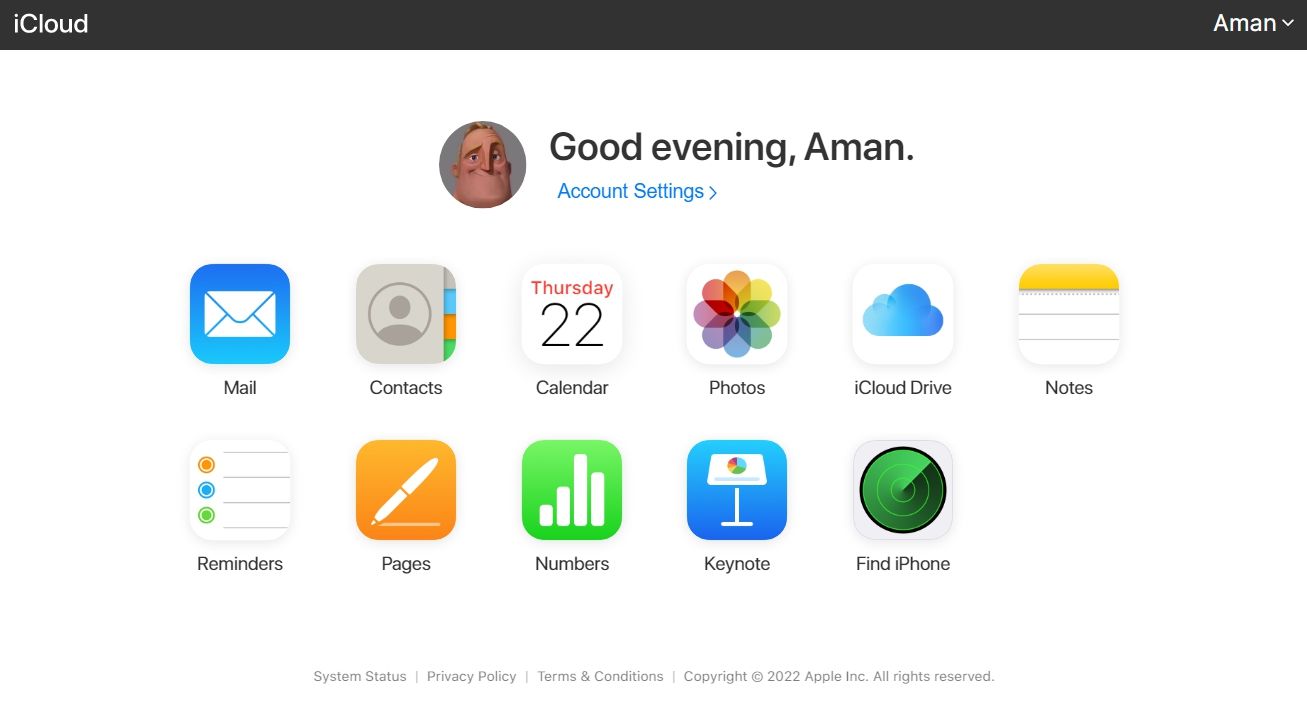 Select Pages from the iCloud homepage