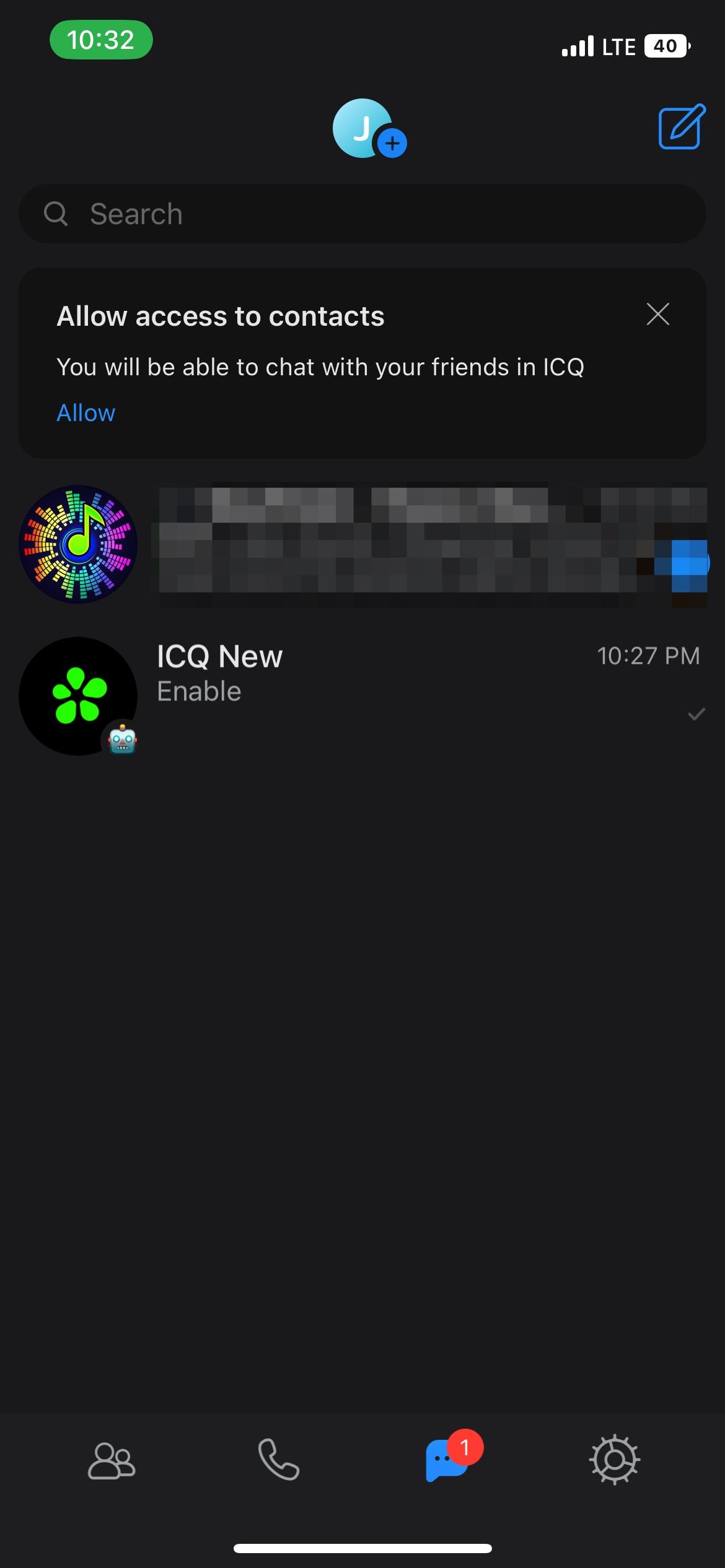 ICQ chats page